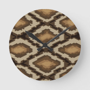 Python snake skin pattern 2 round clock