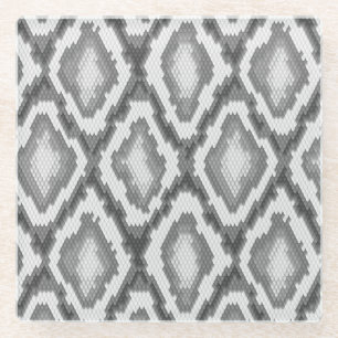 Python snake skin pattern glass coaster