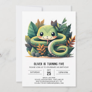 Python Wonderland Snake Birthday Invitation