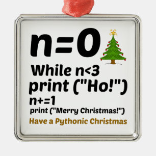 Pythonic Christmas Metal Tree Decoration