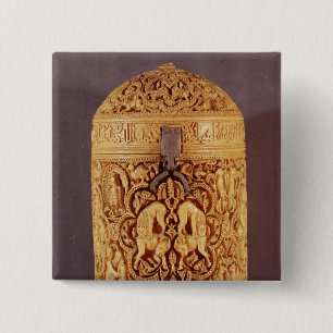 Pyx with a relief depicting the pleasures 15 cm square badge