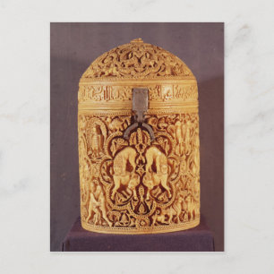 Pyx with a relief depicting the pleasures postcard