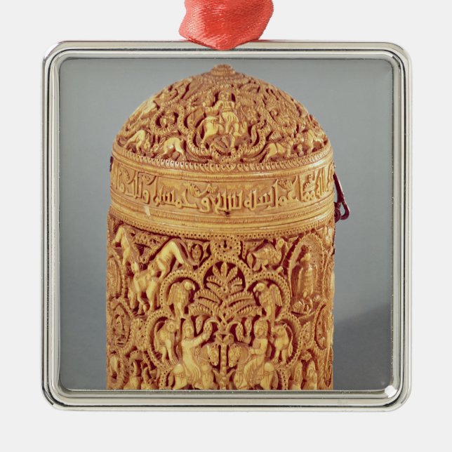 Pyx with relief depicting pleasures of metal tree decoration (Front)