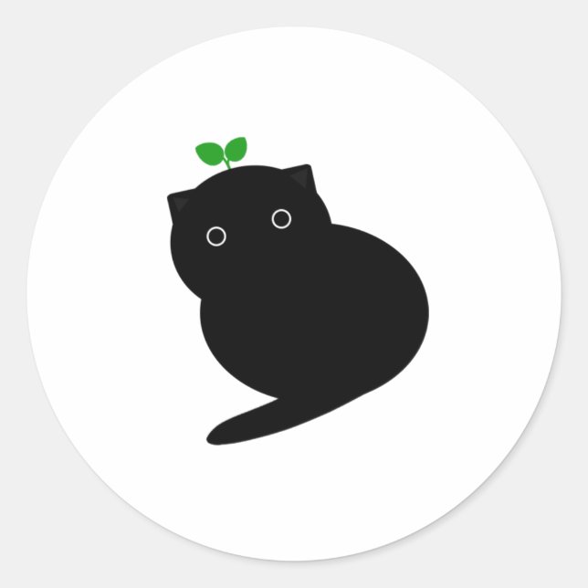 Q Cat Classic Round Sticker (Front)