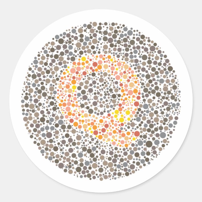 “Q” Eye Test Letter Classic Round Sticker (Front)