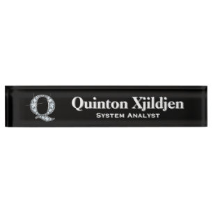 Q Faux Diamond Desk Nameplate