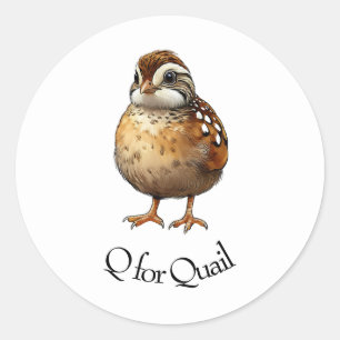 Q for Quail Classic Round Sticker