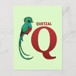 Q for Quetzal Postcard