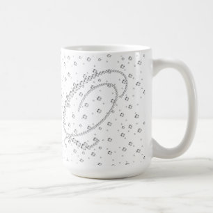 Q Initial Monogram White Diamonds Print Coffee Mug