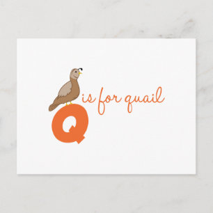Q Is For Quail Postcard