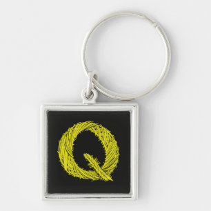 Q letter key ring