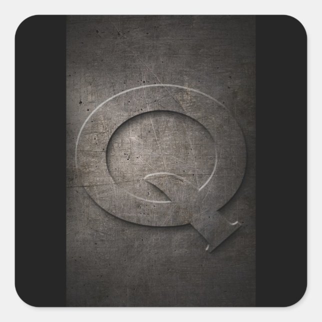 Q Metal Monogram Stickers (Front)