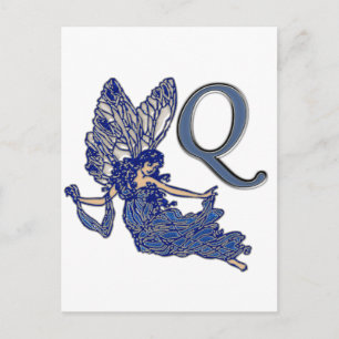 Q Monogram Angel Postcard