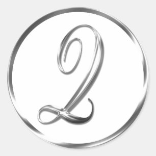 Q Monogram Faux Silver Envelope Or Favour Seal