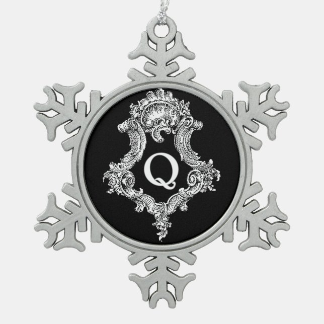 Q Monogram Initial Ornament (Front)