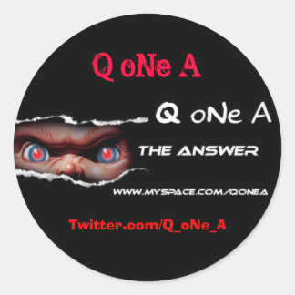 Q oNe A Sticker2 Classic Round Sticker