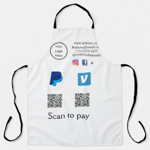 Q R code PayPal venmo scan pay add social media de Apron