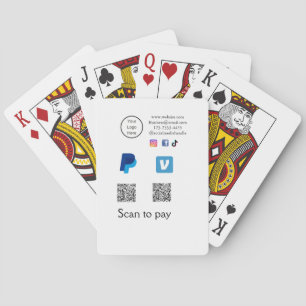 Q R code PayPal venmo scan pay add social media de Playing Cards