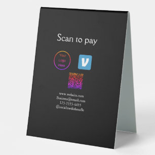Q R code venmo scan to pay add logo social media
