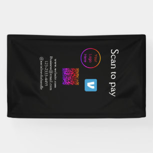 Q R code venmo scan to pay add logo social media Banner