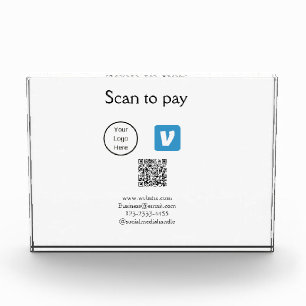 Q R code venmo scan to pay add logo social media Photo Block