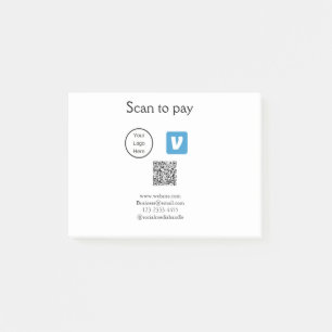 Q R code venmo scan to pay add logo social media Post-it Notes