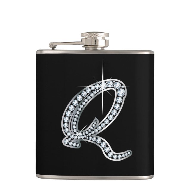 Q Script "Diamond Bling" Flask (Front)