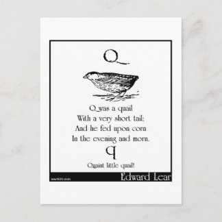 Q was a quail postcard