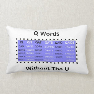 Q Words with no U lumbar pillow