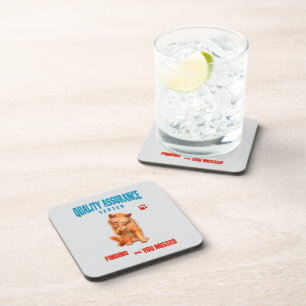 QA Tester Cat Humour Coaster