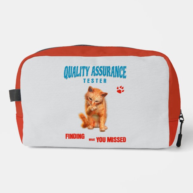 QA Tester Cat Humour Dopp Kit (Front)