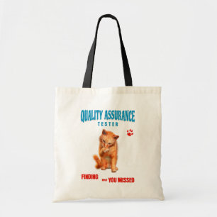 QA Tester Cat Humour Tote Bag