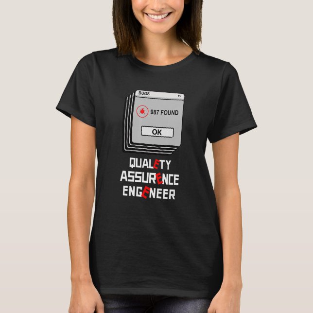 QA Tester   Software Developer QA Tester T-Shirt (Front)