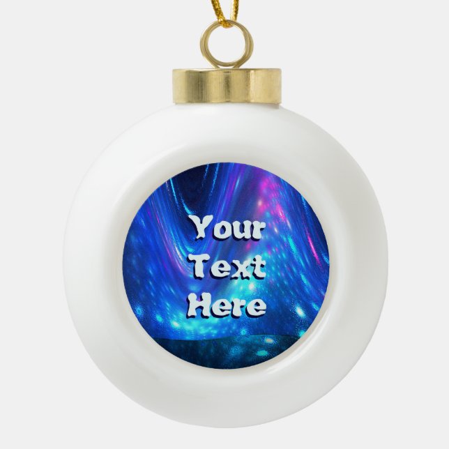 Qaanaaq - Northern Lights Ceramic Ball Christmas Ornament (Front)