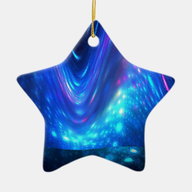 Qaanaaq - Northern Lights Ceramic Tree Decoration (Front)