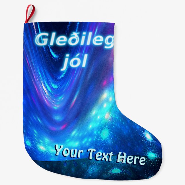 Qaanaaq - Northern Lights Large Christmas Stocking (Front)