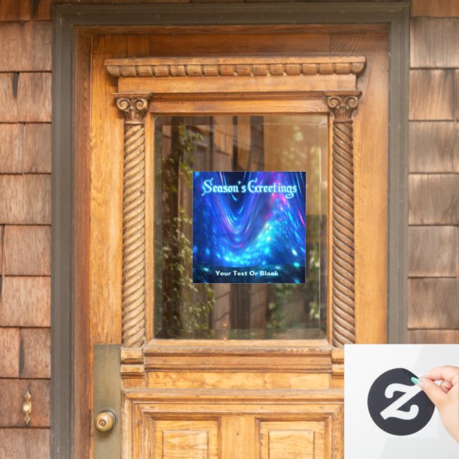 Qaanaaq - Season's Greetings Holiday Card Window Cling (Home Door)