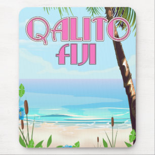 Qalito Fiji travel poster Mouse Mat