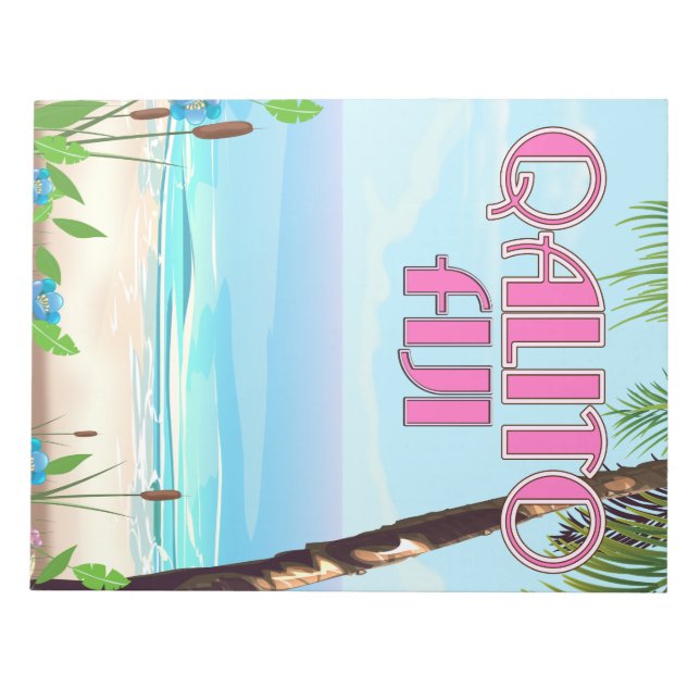 Qalito Fiji travel poster Notepad (Front)