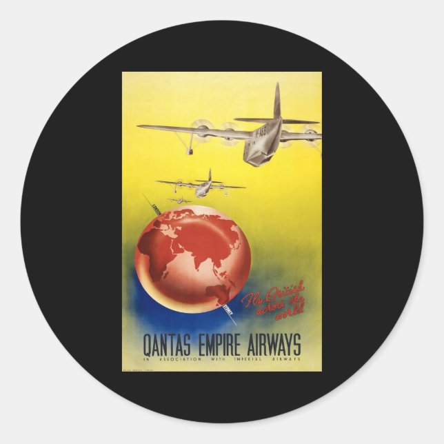 Qantas Empire Airways Classic Round Sticker (Front)