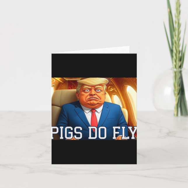 Qatar A Lago Anti Trump Qatar Plane Pigs Do Fly De Card (Front)