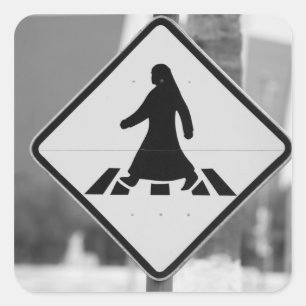 Qatar, Ad Dawhah, Doha. Arabian Pedestrian 3 Square Sticker