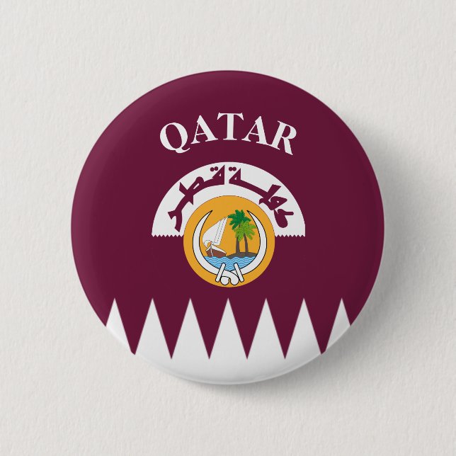 qatar arms 6 cm round badge (Front)