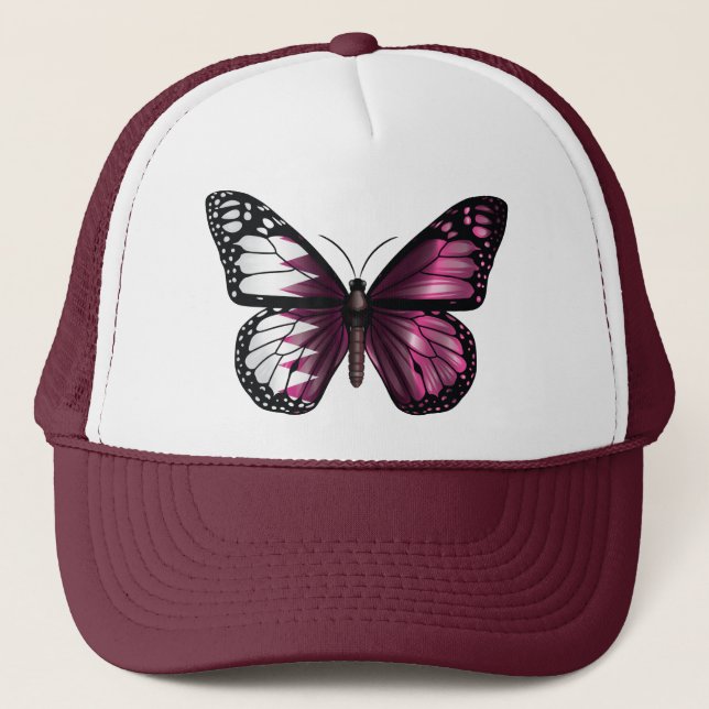 Qatar butterfly monarch flag trucker hat (Front)