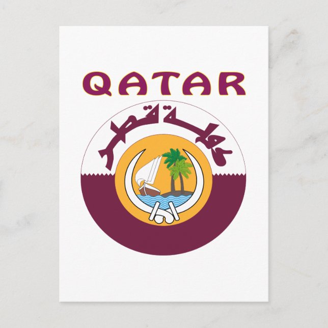 QATAR Coat Of Arms Postcard (Front)