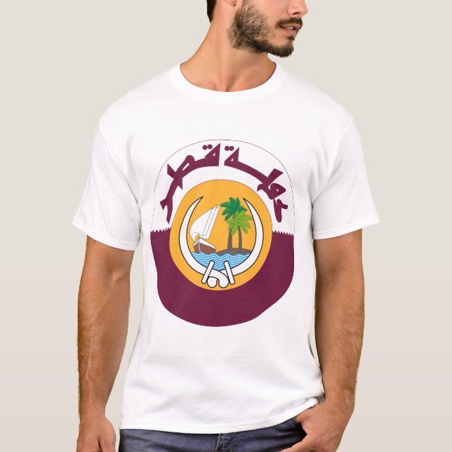 qatar coat of arms T-Shirt (Front)