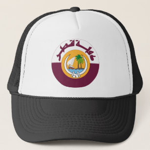 qatar coat of arms trucker hat