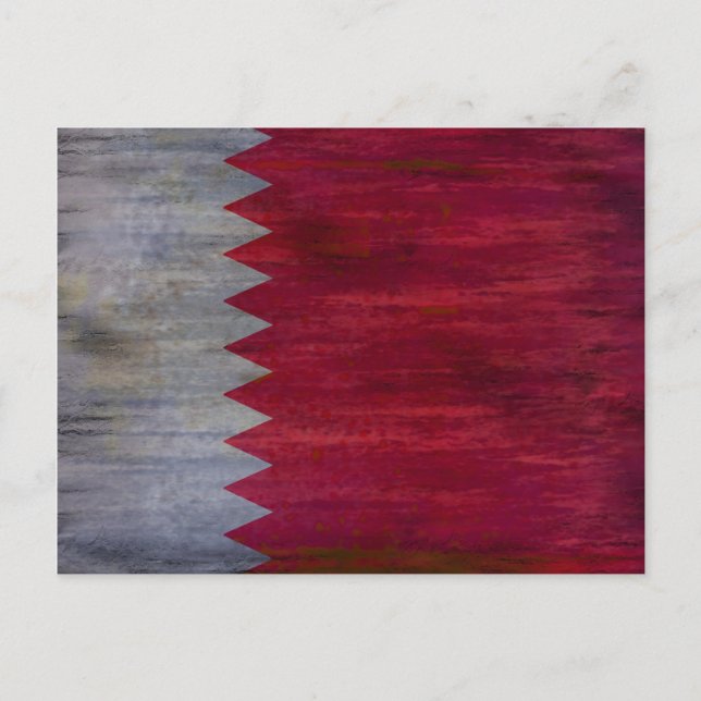 Qatar distressed flag postcard (Front)