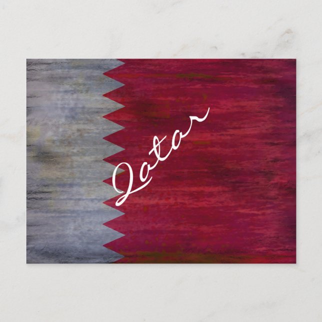 Qatar distressed flag postcard (Front)