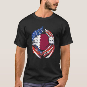 Qatar Flag American Proud of My Qatari Heritage T-Shirt